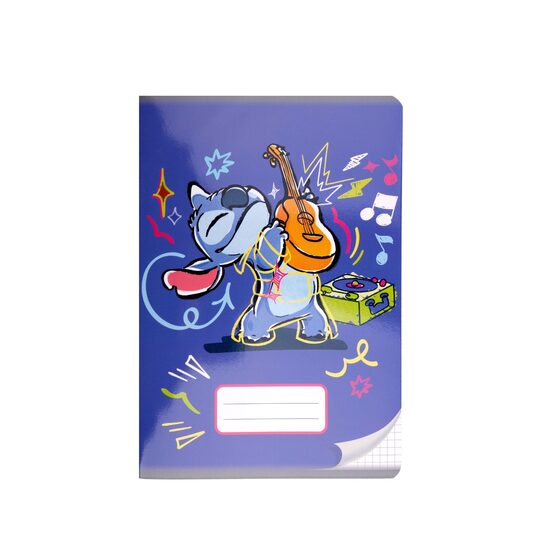 STITCH rūtiņu burtnīca A5, 16 lapas, ar stingriem kartona vākiem, tumši zila